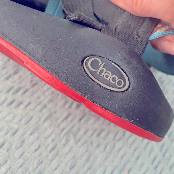 Chaco sandals EUC pink, red, blue, yellow, green adjustable straps for size 8-9 - Picture 3 of 5